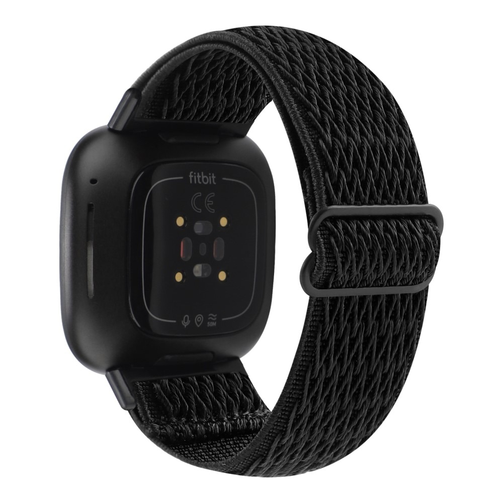 Elastinen kudottu nailonranneke Fitbit Versa 3 musta