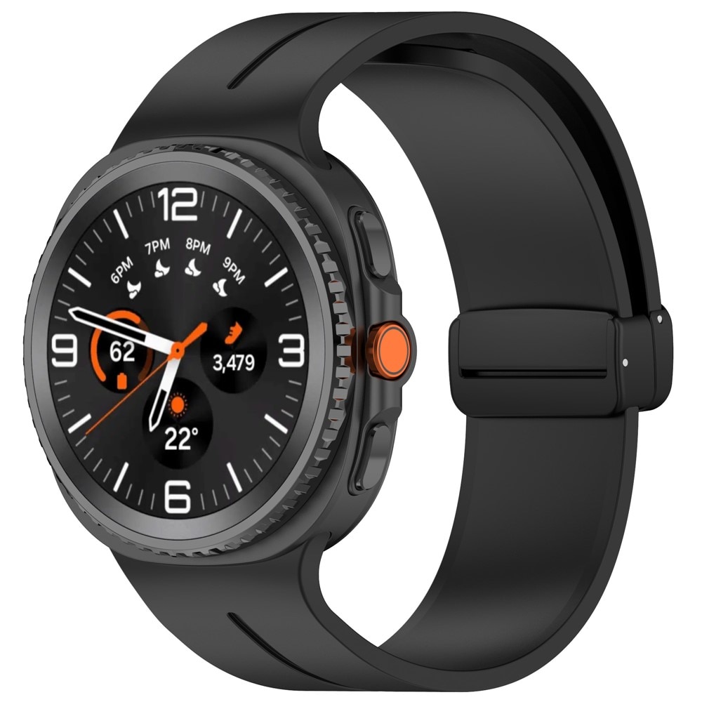 Silikoniranneke Samsung Galaxy Watch 8 44mm Musta