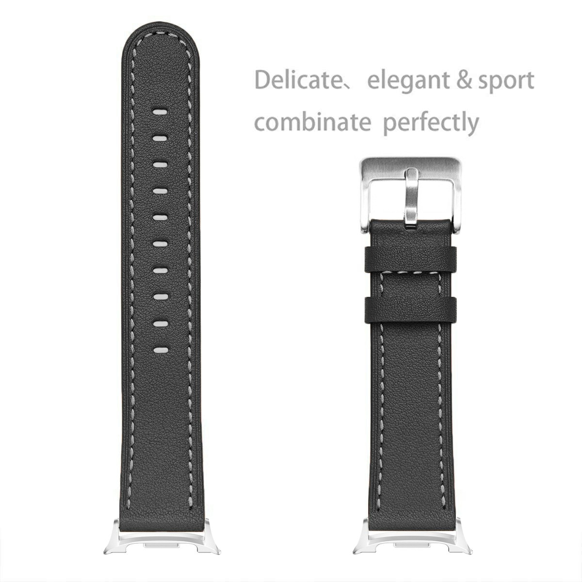 Nahkaranneke Samsung Galaxy Watch 8 44mm Musta