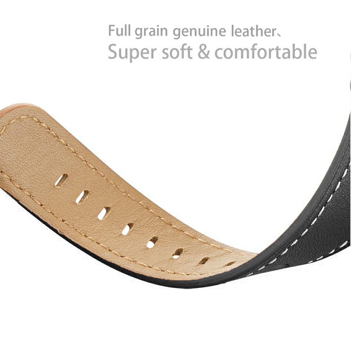 Nahkaranneke Samsung Galaxy Watch 8 44mm Musta