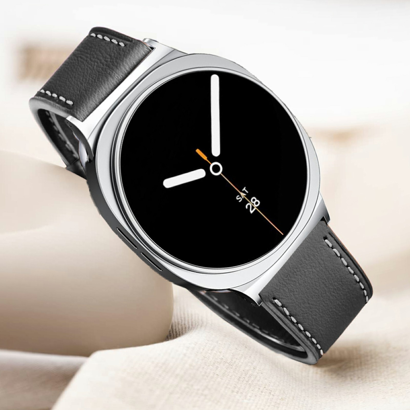Nahkaranneke Samsung Galaxy Watch 8 44mm Musta