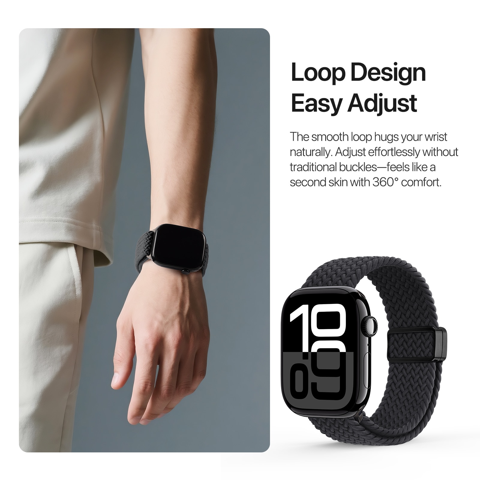 Nylon Woven Ranneke Apple Watch Series 4-6 44mm Navy