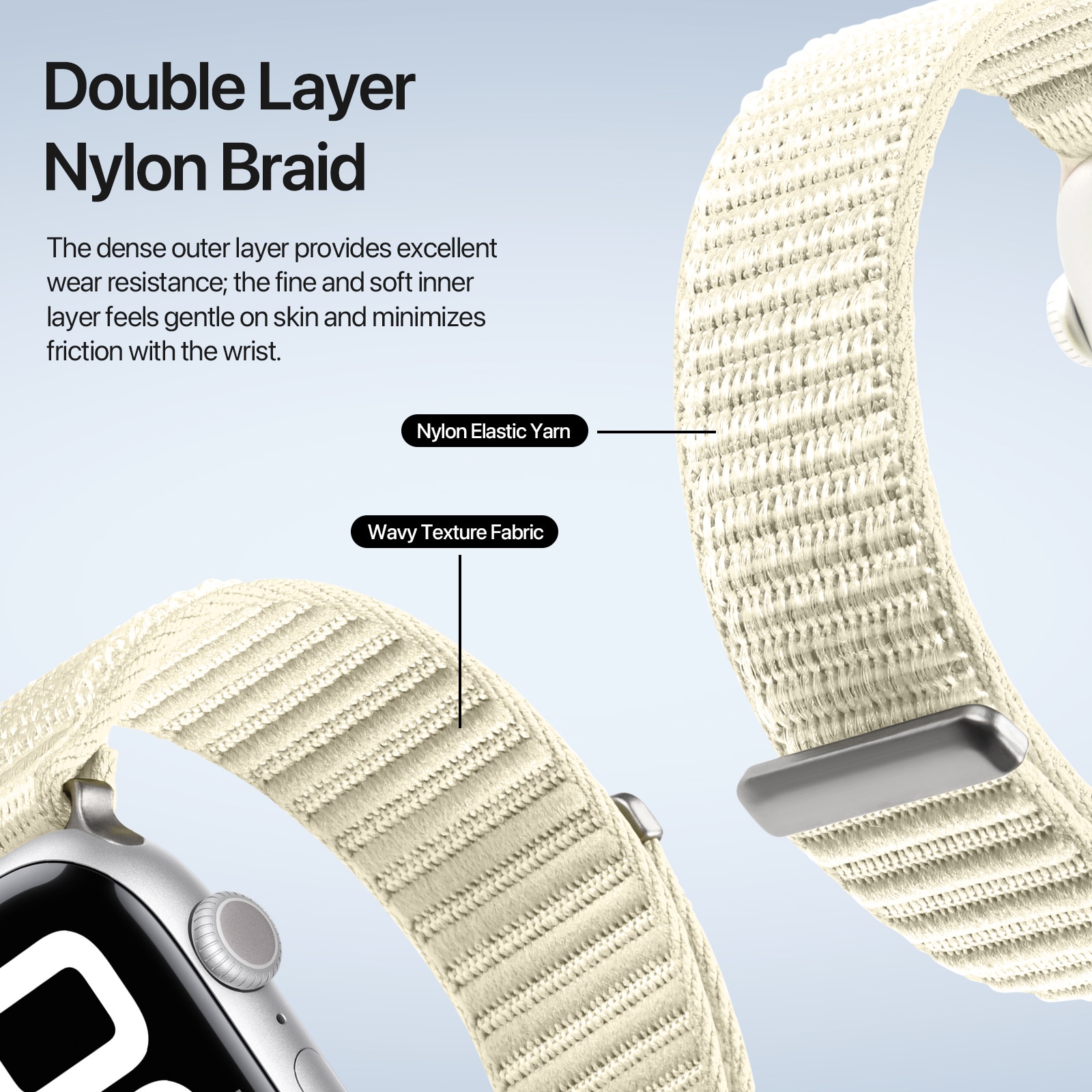 Nylon Ranneke Apple Watch Series 1-3 38mm Valkoinen
