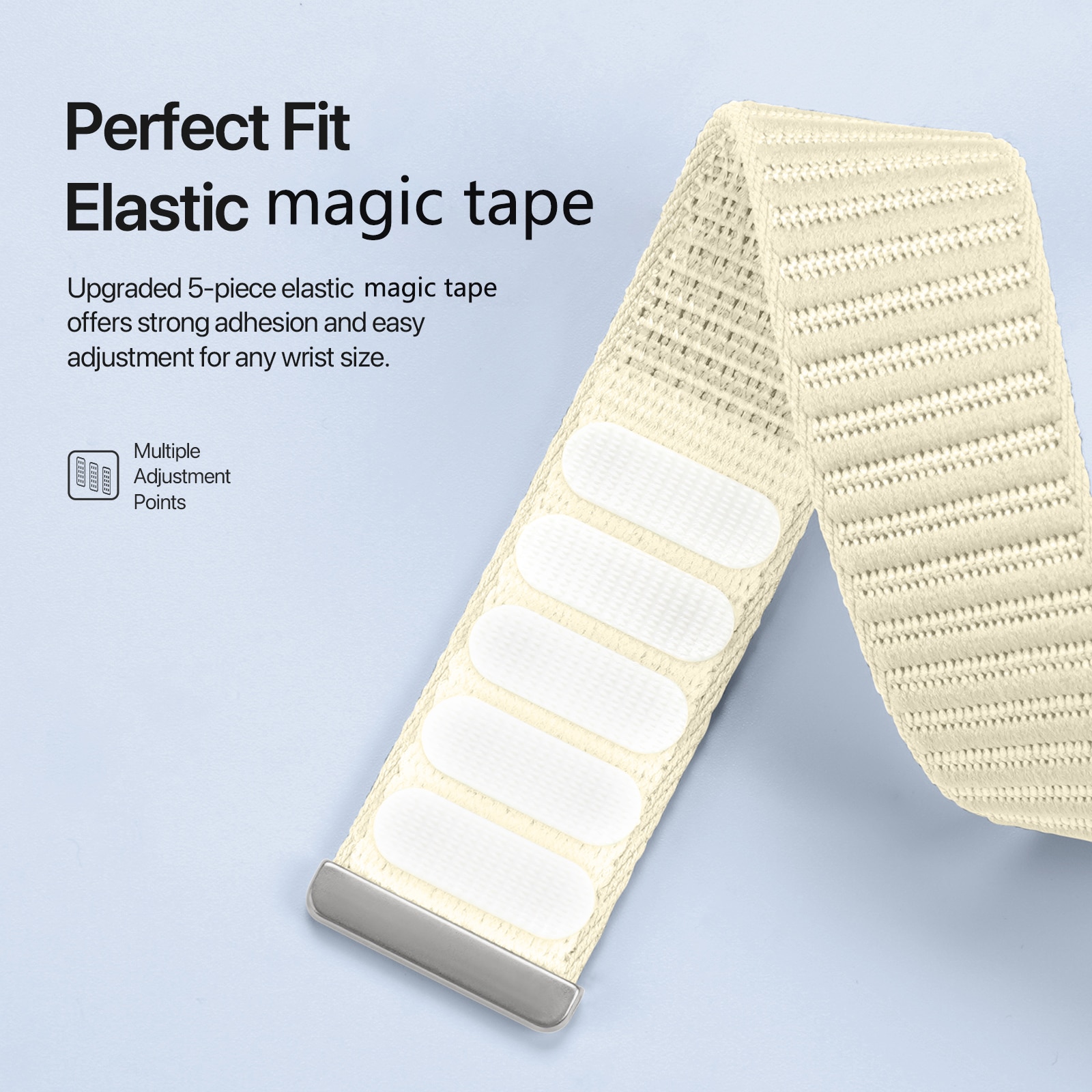 Nylon Ranneke Apple Watch Series 1-3 38mm Valkoinen