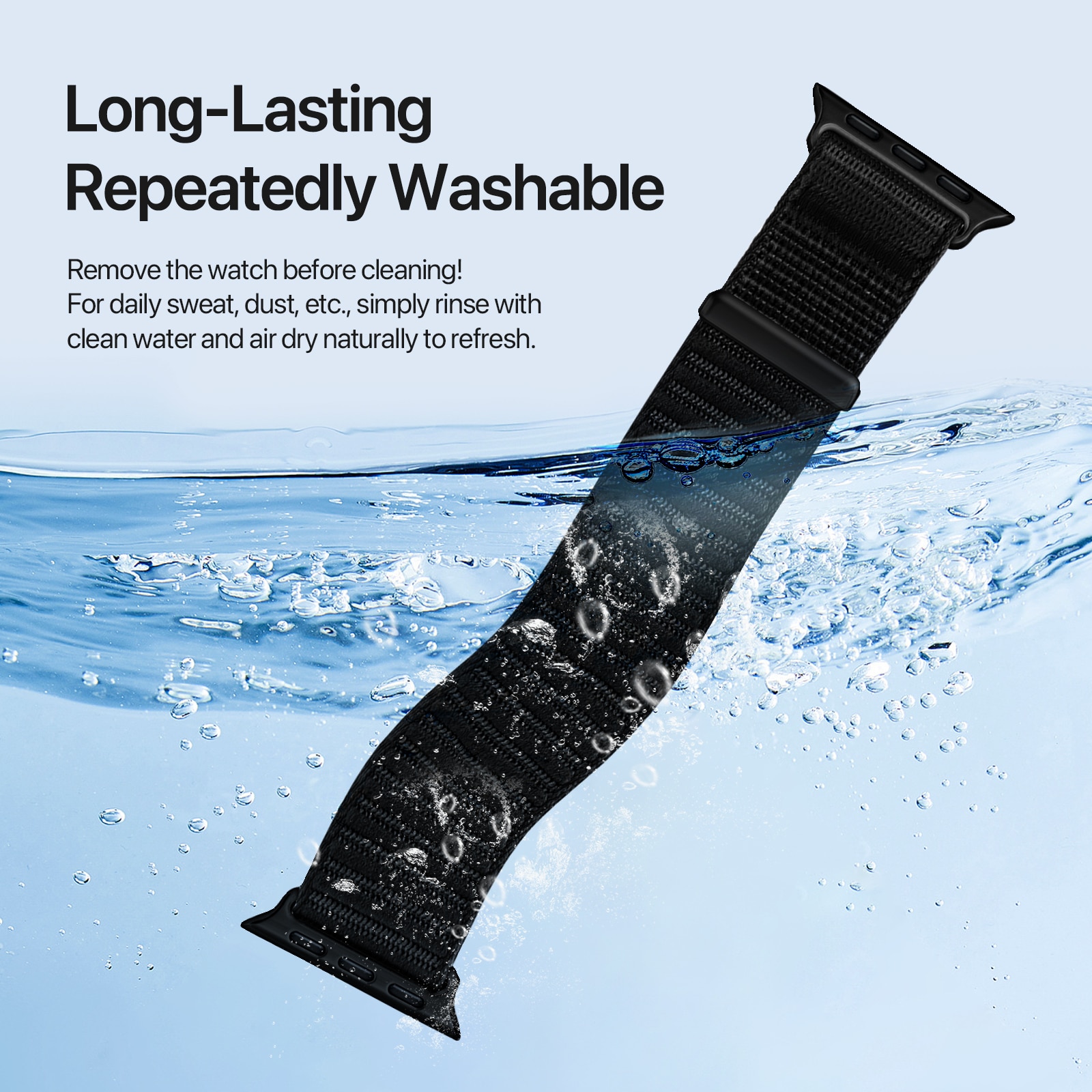 Nylon Ranneke Apple Watch Ultra 49mm 1st Gen Musta