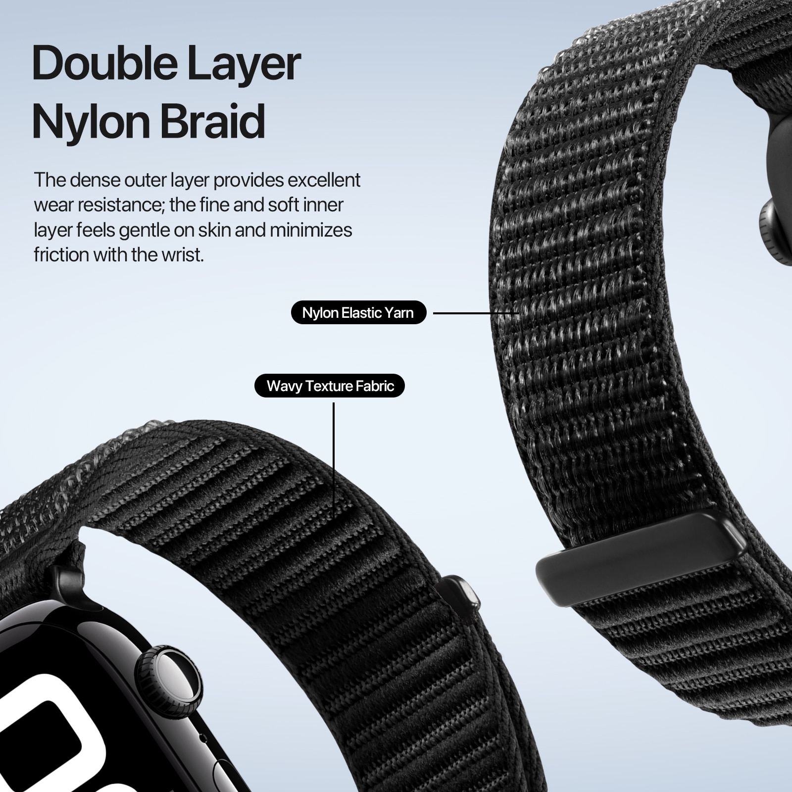Nylon Ranneke Apple Watch Ultra 49mm 1st Gen Musta