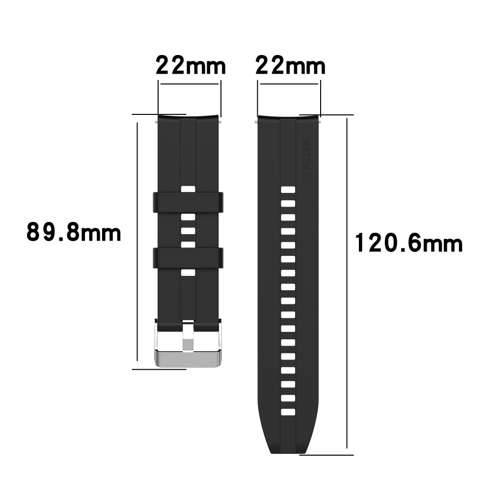 Silikoniranneke Huawei Watch 3/Watch 3 Pro Musta