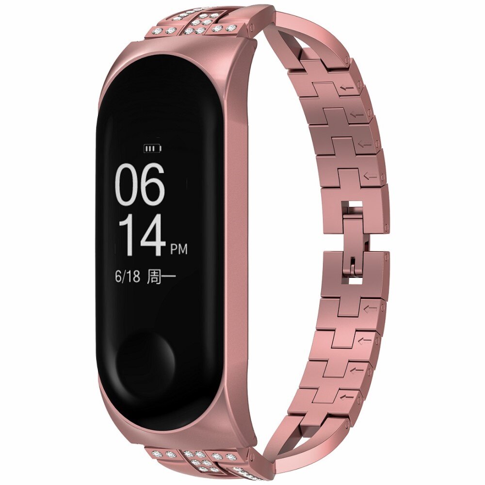 Crystal Bracelet Xiaomi Mi Band 5/6 vaaleanpunainen kulta