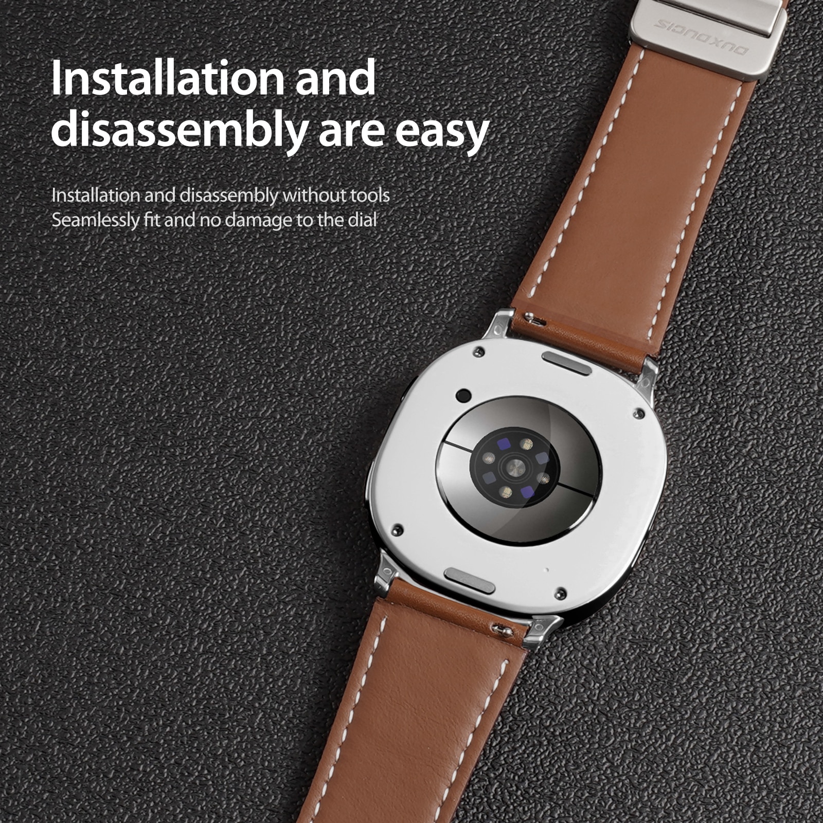 Nahkaranneke Samsung Galaxy Watch 8 44mm Ruskea