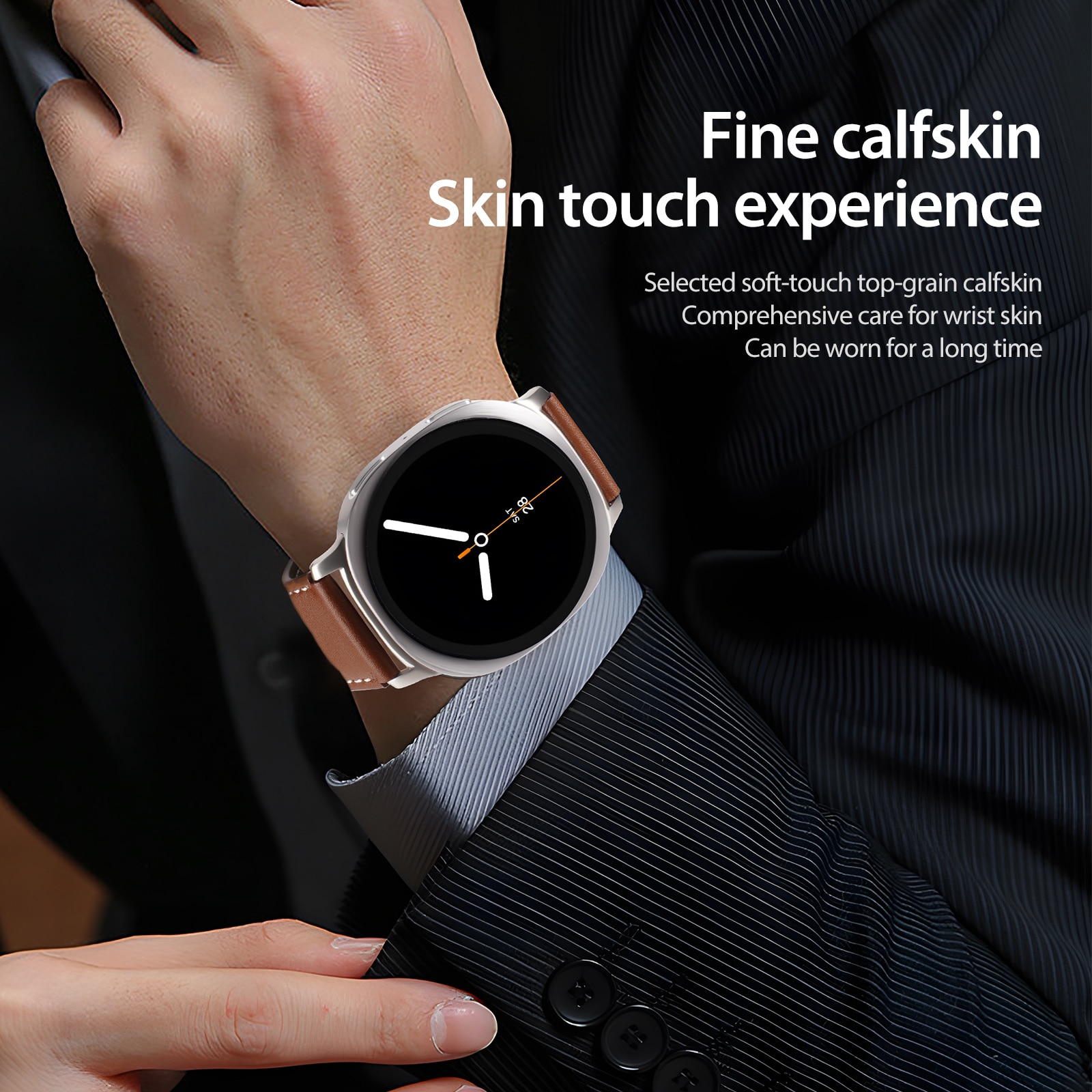 Nahkaranneke Samsung Galaxy Watch 8 44mm Ruskea