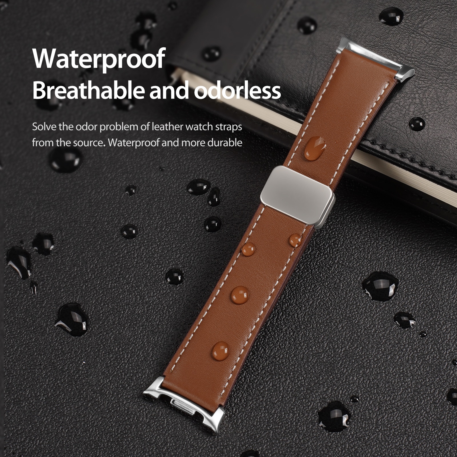 Nahkaranneke Samsung Galaxy Watch 8 44mm Ruskea