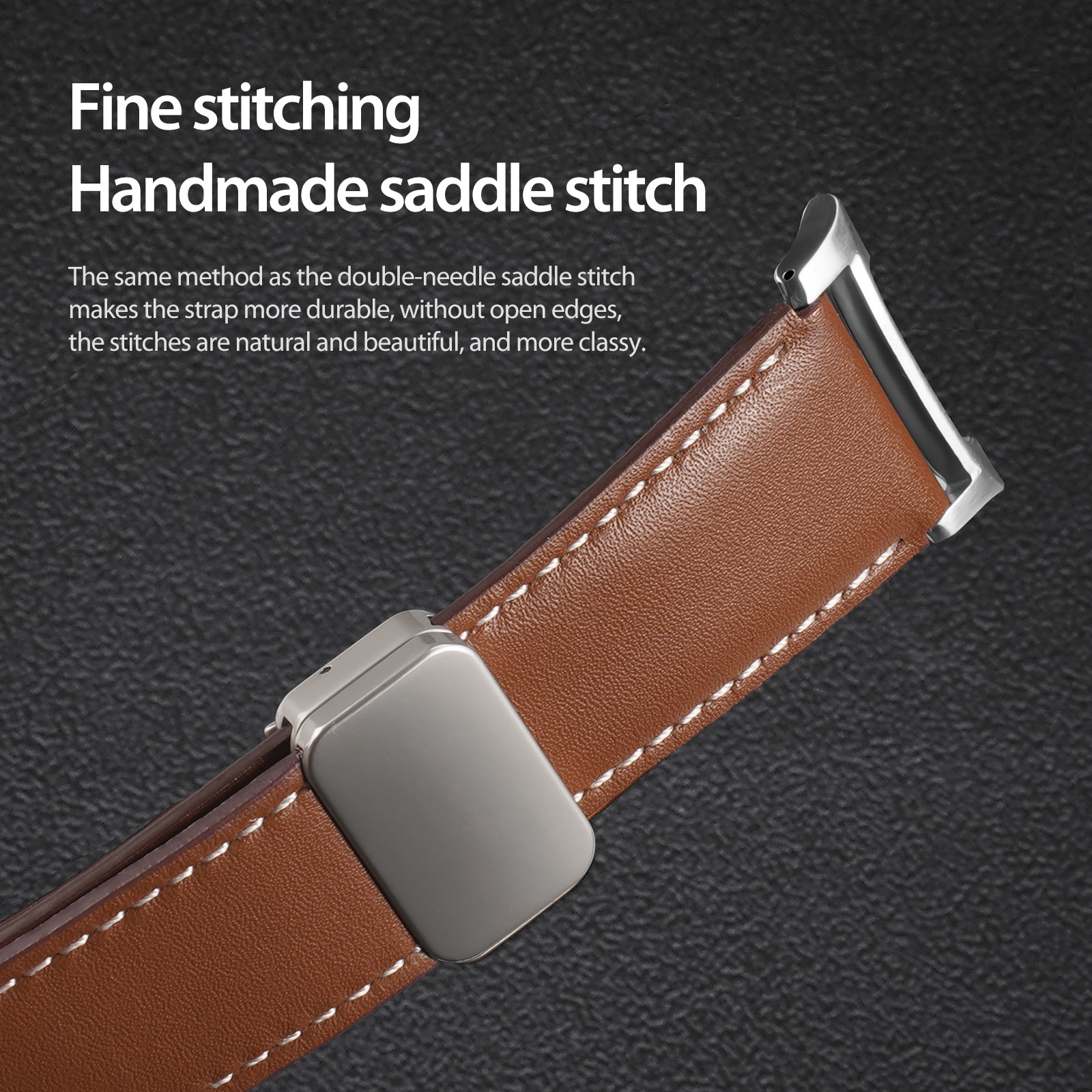 Nahkaranneke Samsung Galaxy Watch 8 44mm Ruskea