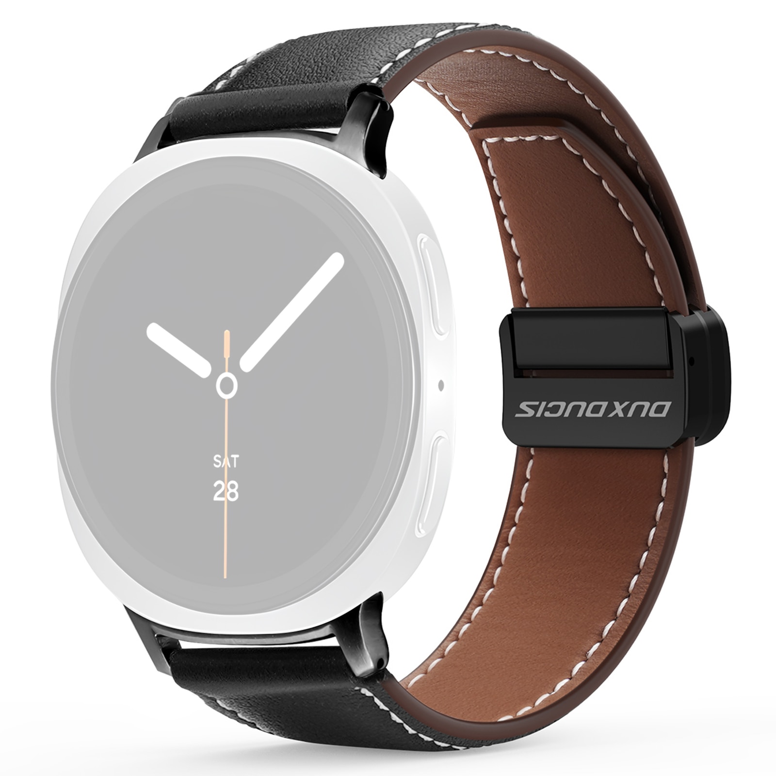Nahkaranneke Samsung Galaxy Watch 8 Classic Musta