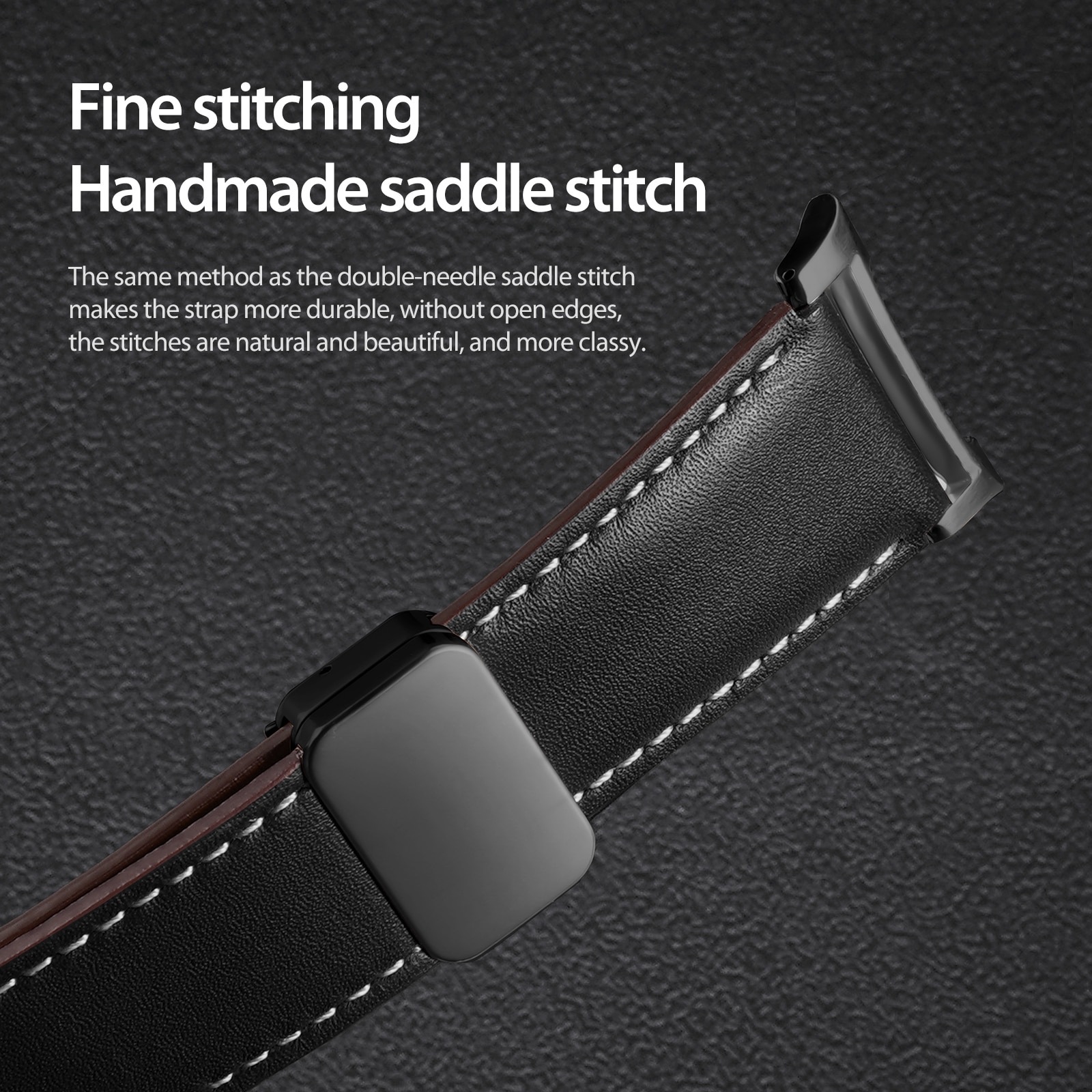 Nahkaranneke Samsung Galaxy Watch 8 Classic Musta