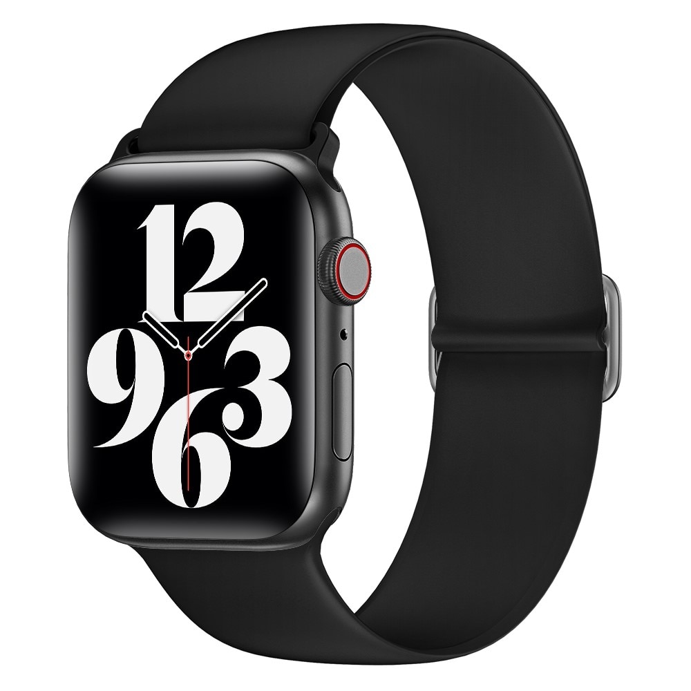 Apple Watch 42/44/45mm Silikoniranneke Musta