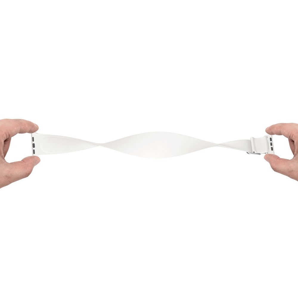 Apple Watch 45mm Series 8 Silikoniranneke valkoinen