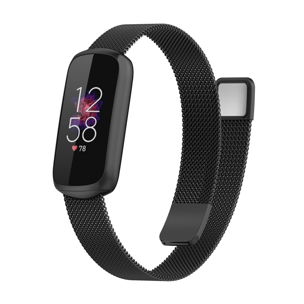 Ranneke Milanese Fitbit Luxe musta