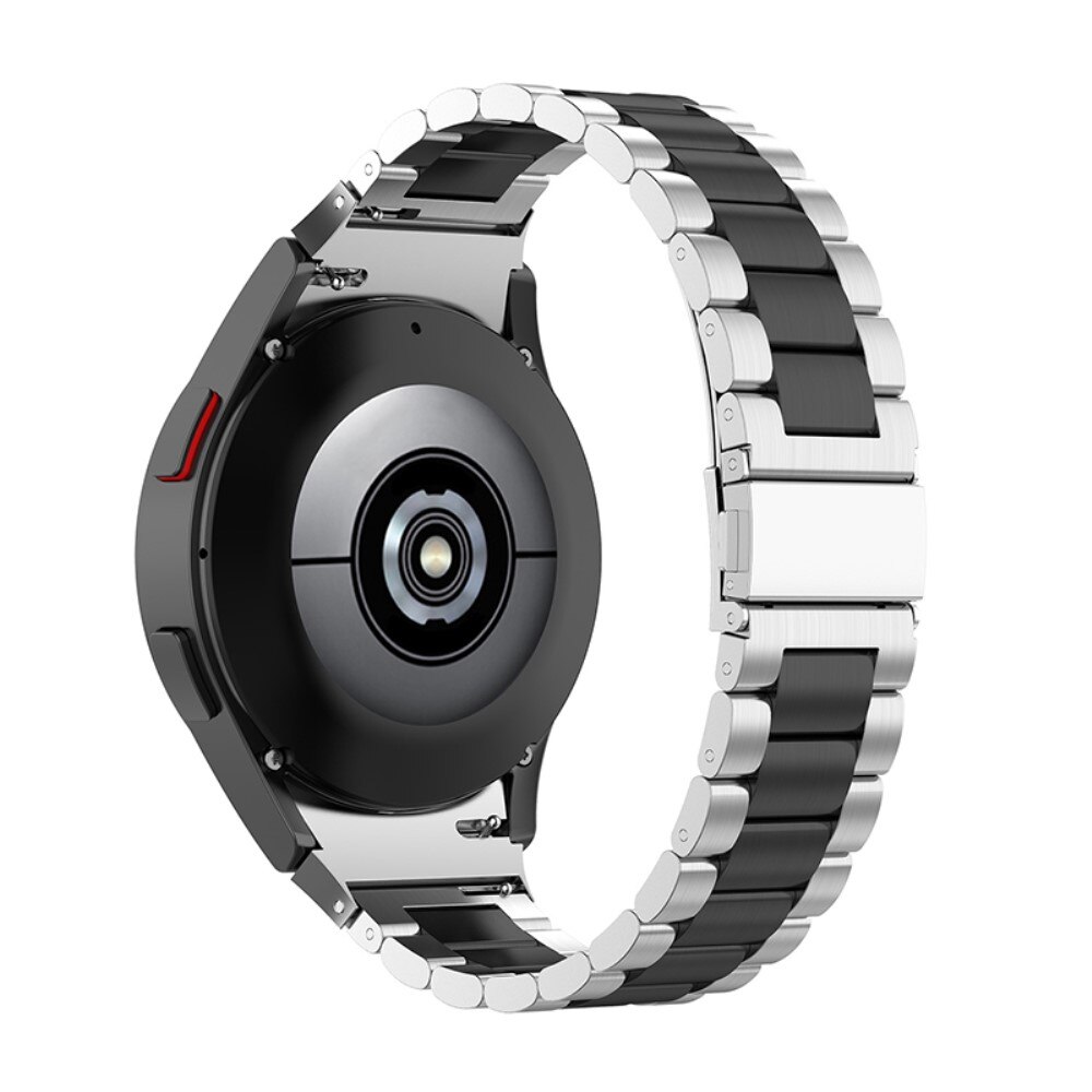 Metalliranneke Samsung Galaxy Watch 4 44mm/Classic 46mm hopea/musta