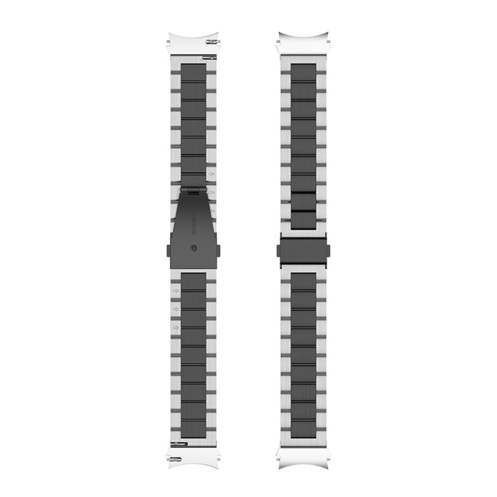 Metalliranneke Samsung Galaxy Watch 4 44mm/Classic 46mm hopea/musta