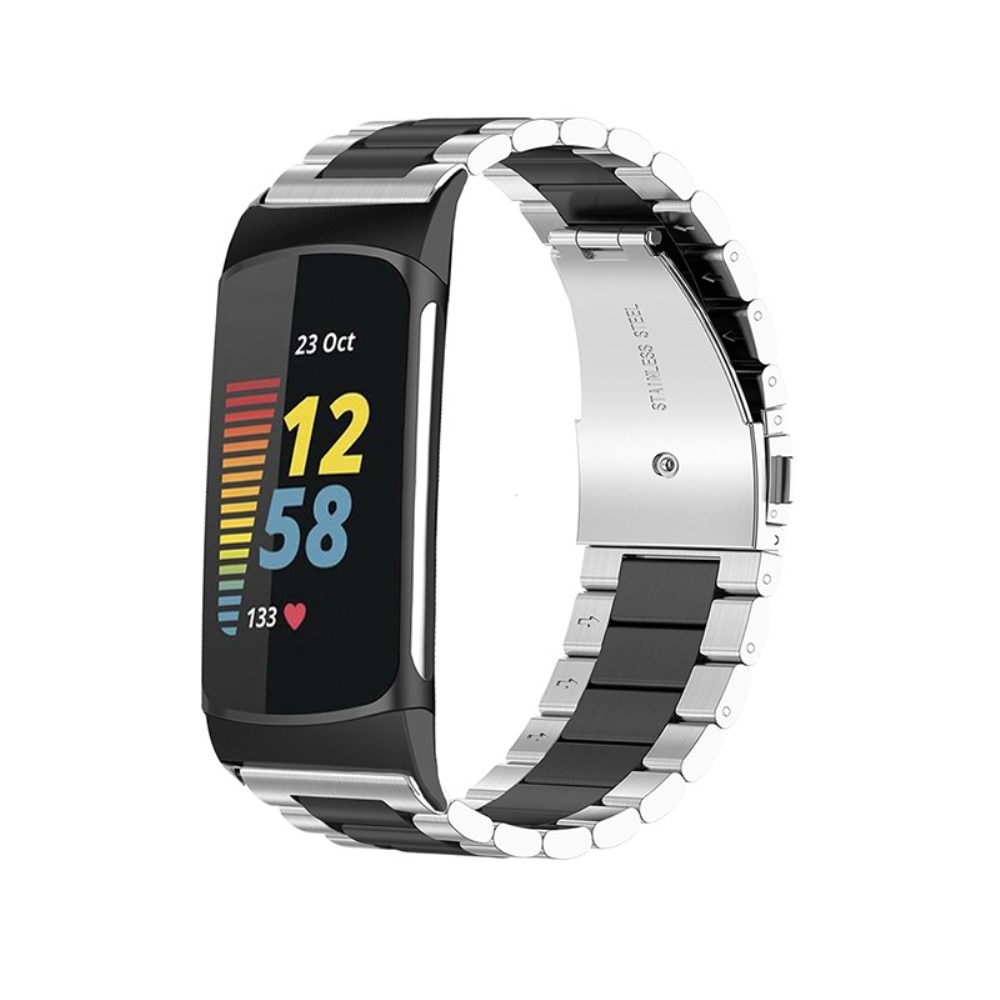 Metalliranneke Fitbit Charge 5 hopea/musta