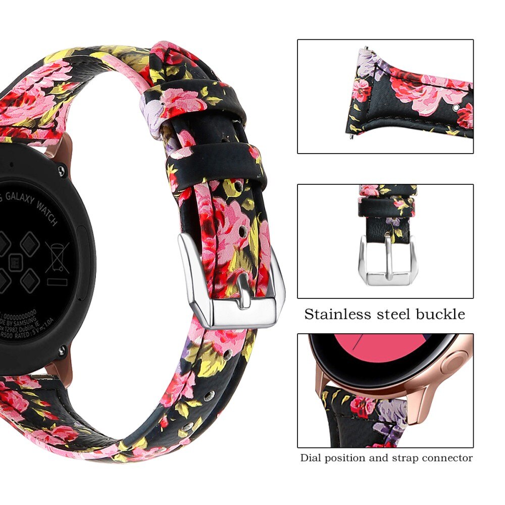 Slim Nahkaranneke Amazfit GTS 2 Mini musta kukat