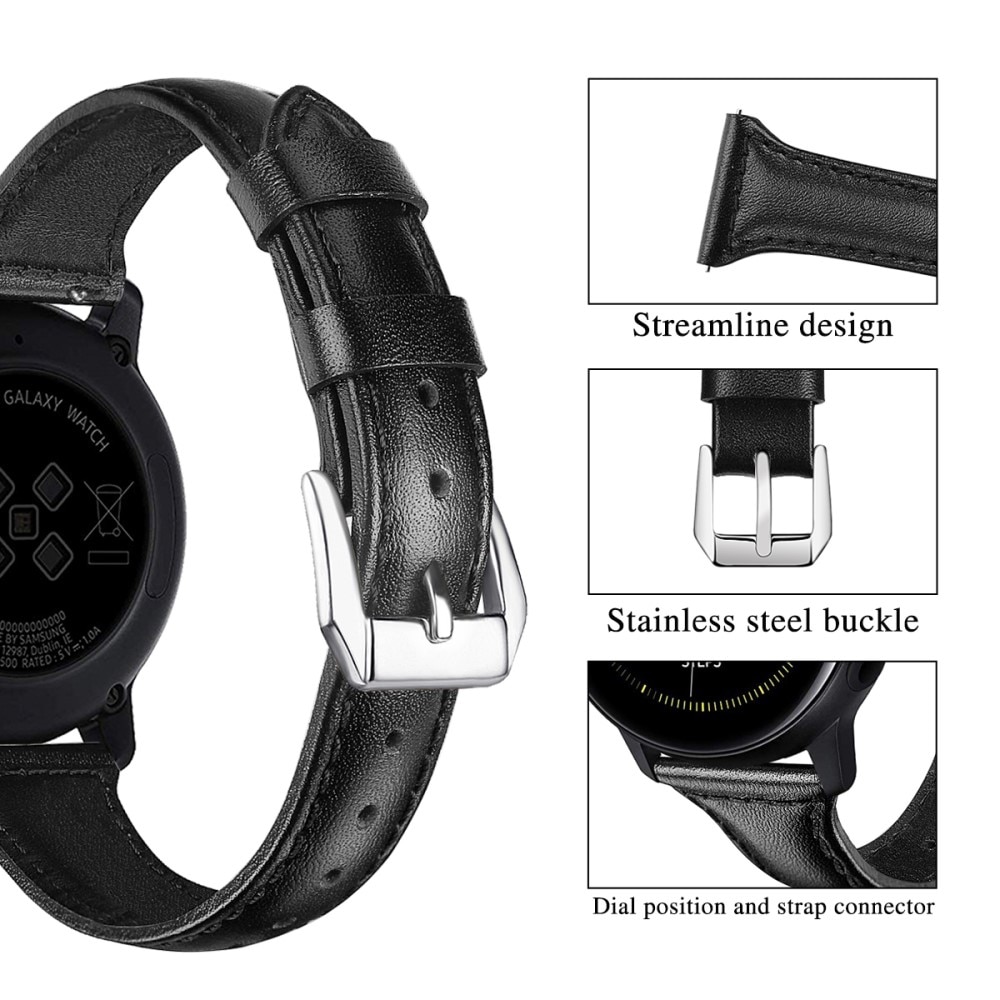 Slim Nahkaranneke Samsung Galaxy Watch 42mm musta