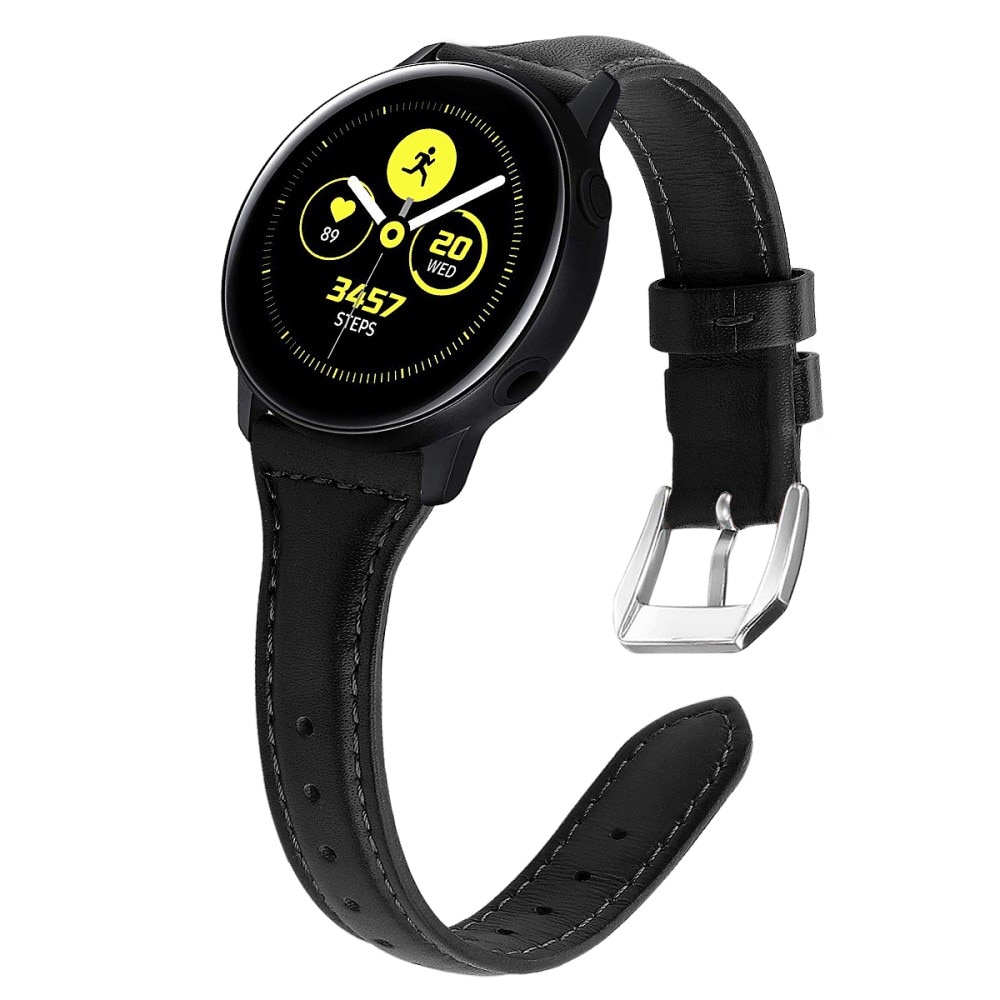 Slim Nahkaranneke Galaxy Watch 4 40/42/44/46 mm musta