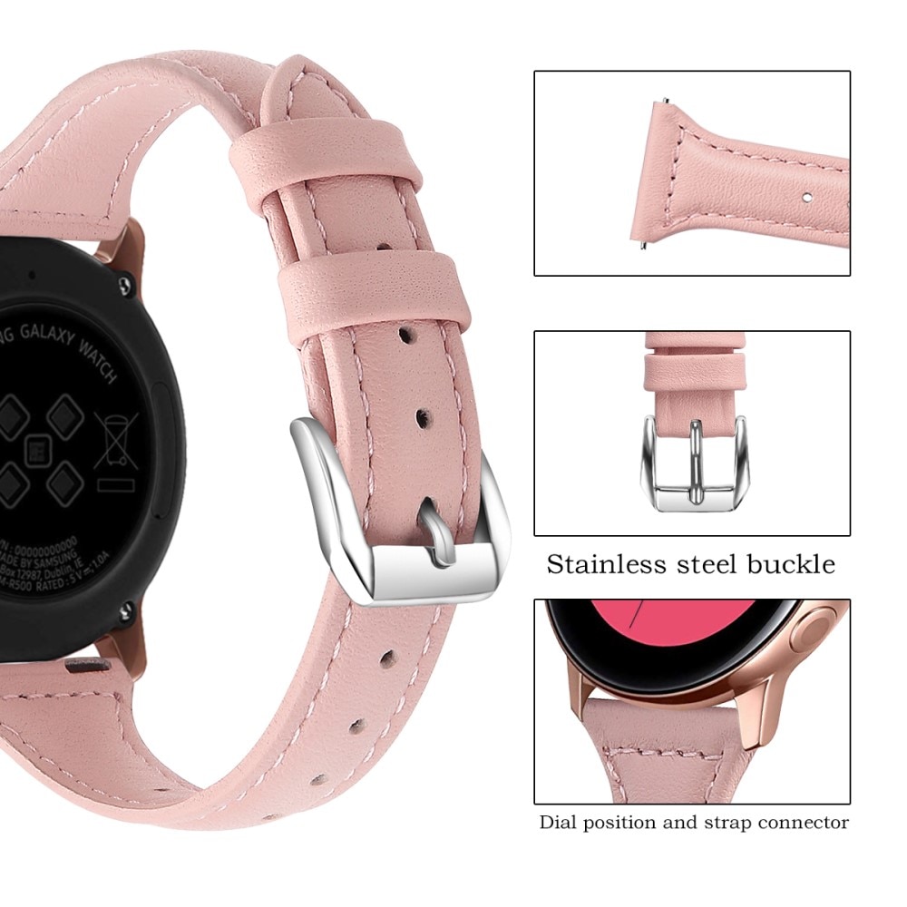 Slim Nahkaranneke Samsung Galaxy Watch 42mm vaaleanpunainen