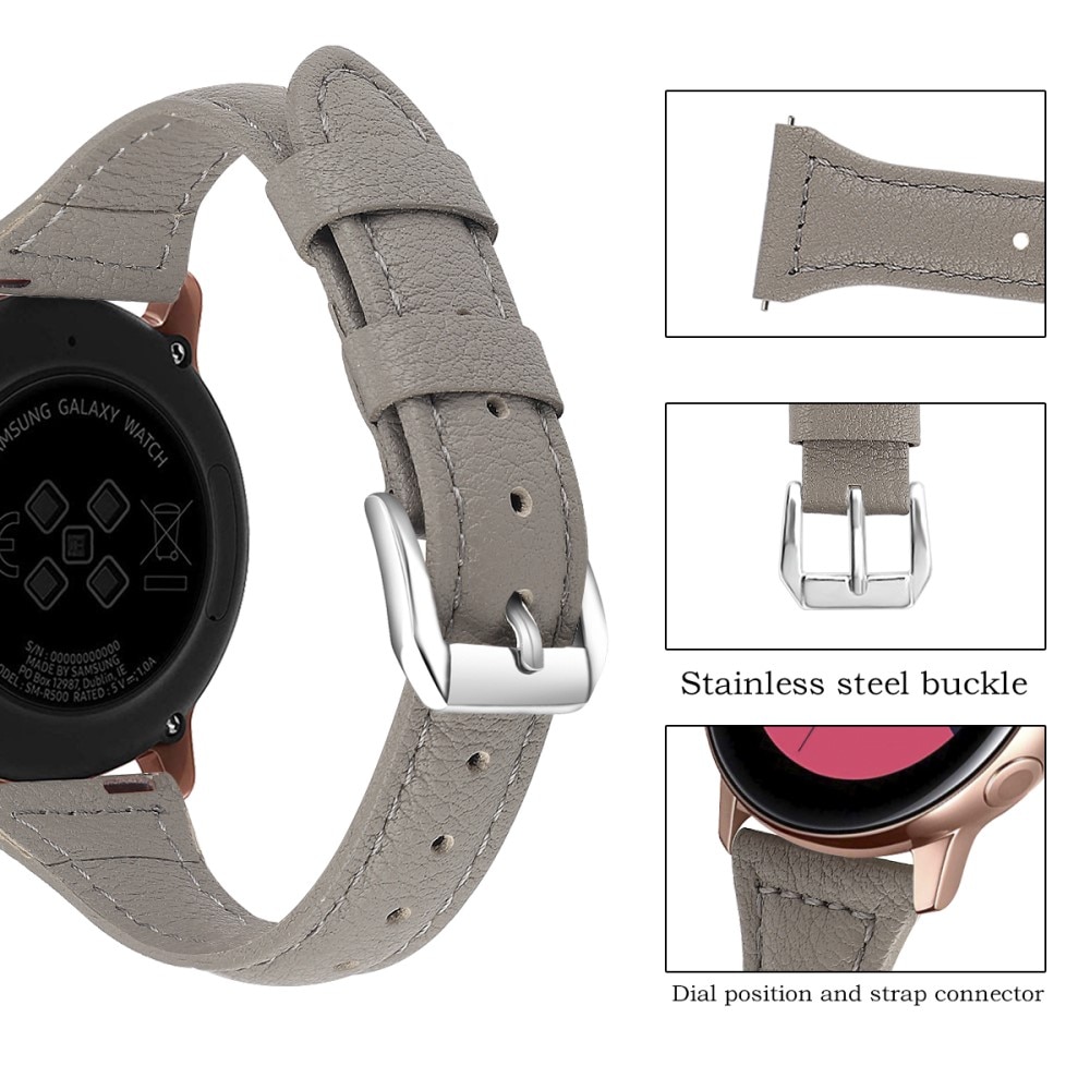 Slim Nahkaranneke Samsung Galaxy Watch Active 2 44mm harmaa