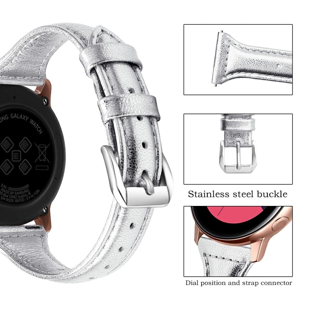 Slim Nahkaranneke Samsung Galaxy Watch 6 44mm hopea