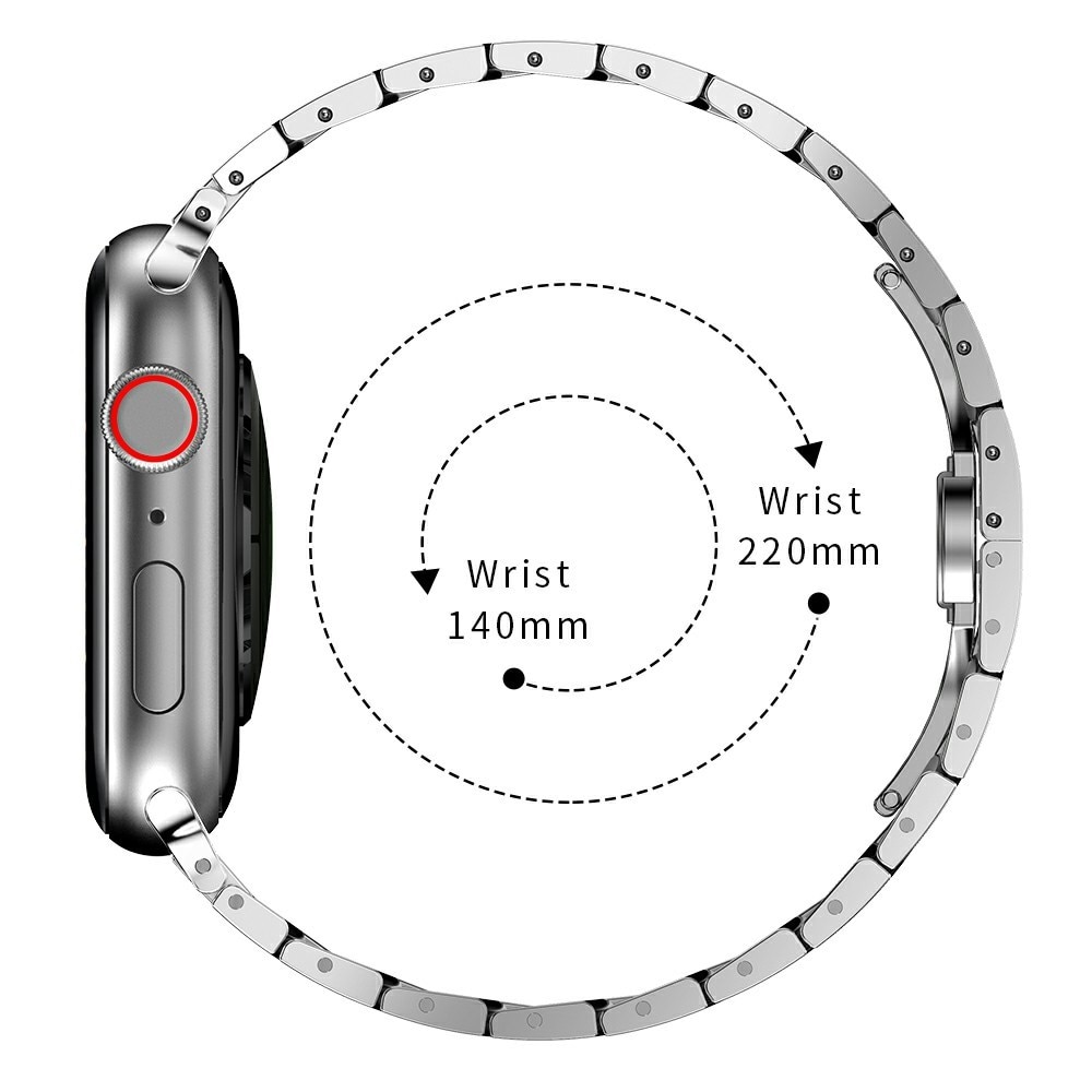 Slim Metalliranneke Apple Watch 41mm Series 9 hopea