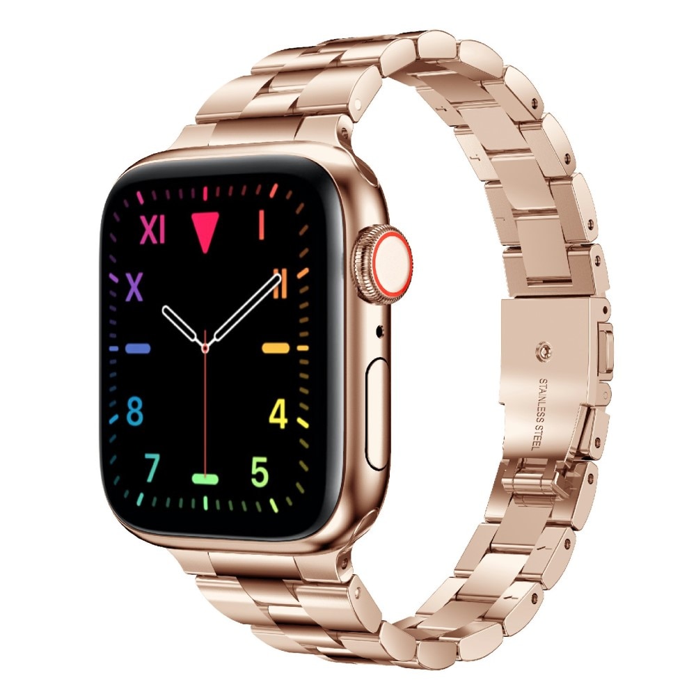 Slim Metalliranneke Apple Watch 42/44/45/49 mm ruusukulta