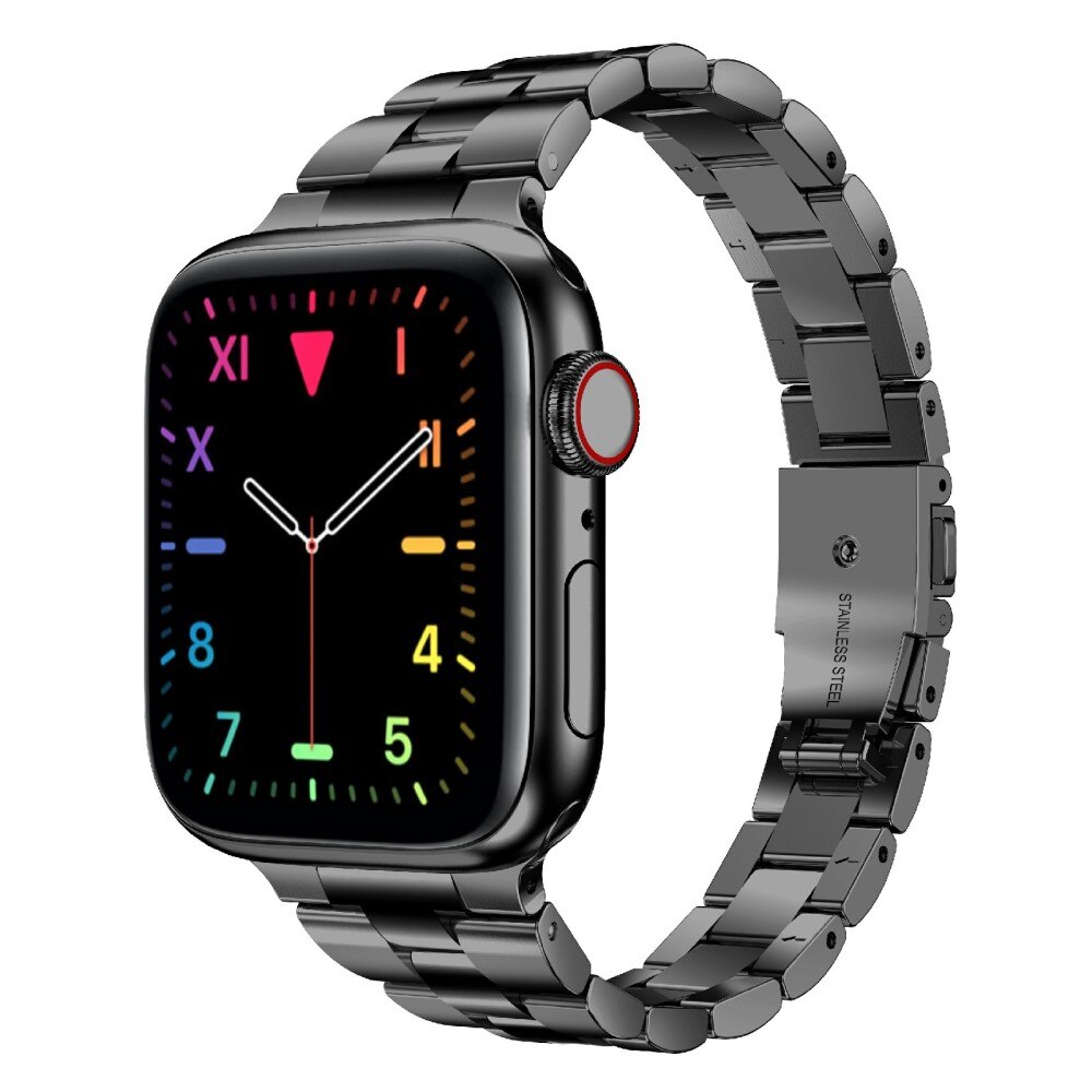 Slim Metalliranneke Apple Watch 38/40/41 mm musta