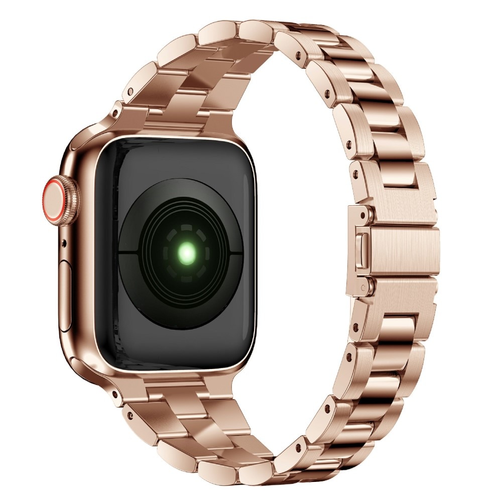 Slim Metalliranneke Apple Watch SE 44mm ruusukulta