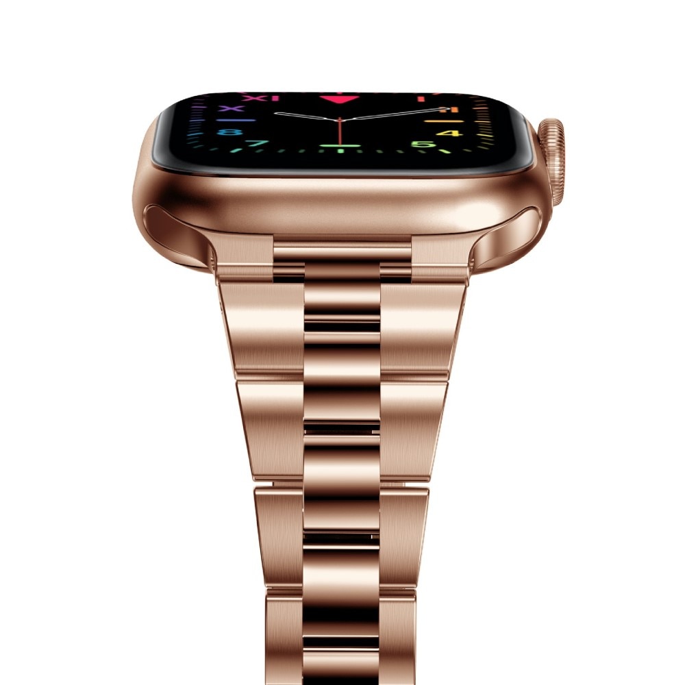 Slim Metalliranneke Apple Watch 45mm Series 7 ruusukulta