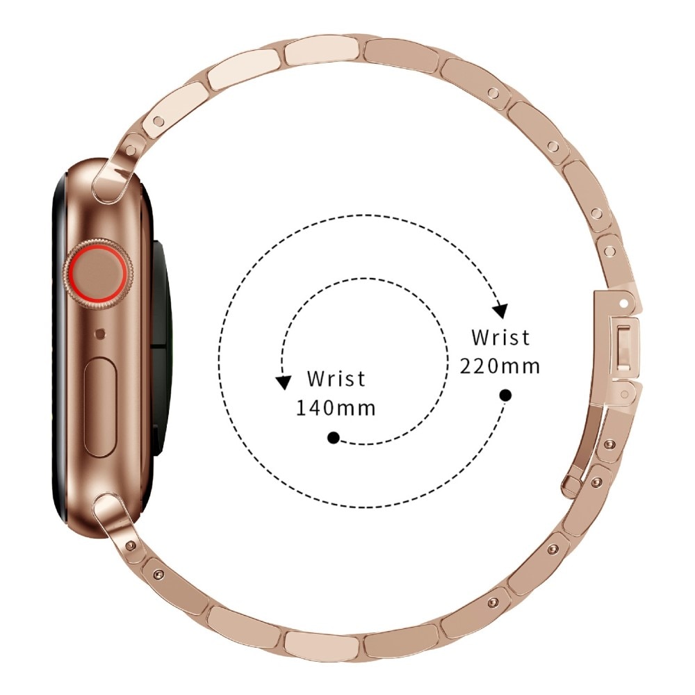 Slim Metalliranneke Apple Watch SE 44mm ruusukulta
