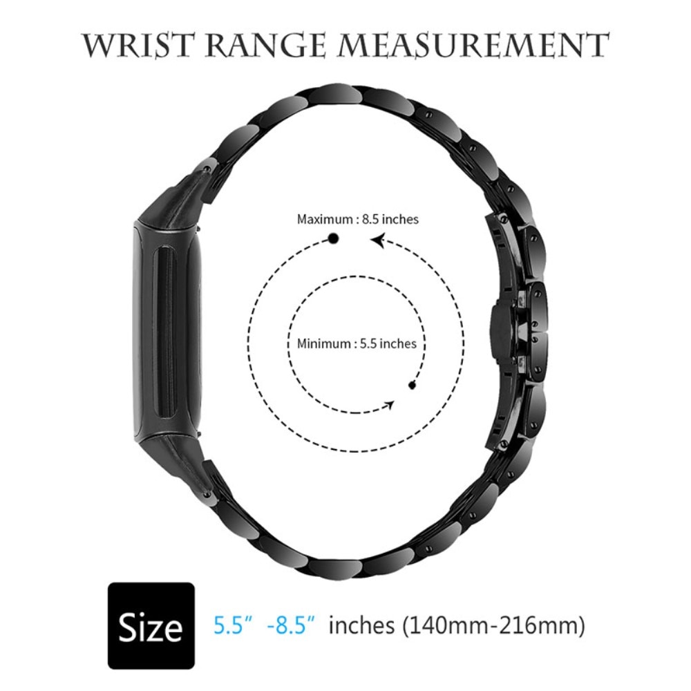 Stainless Steel Bracelet Fitbit Charge 6 Musta