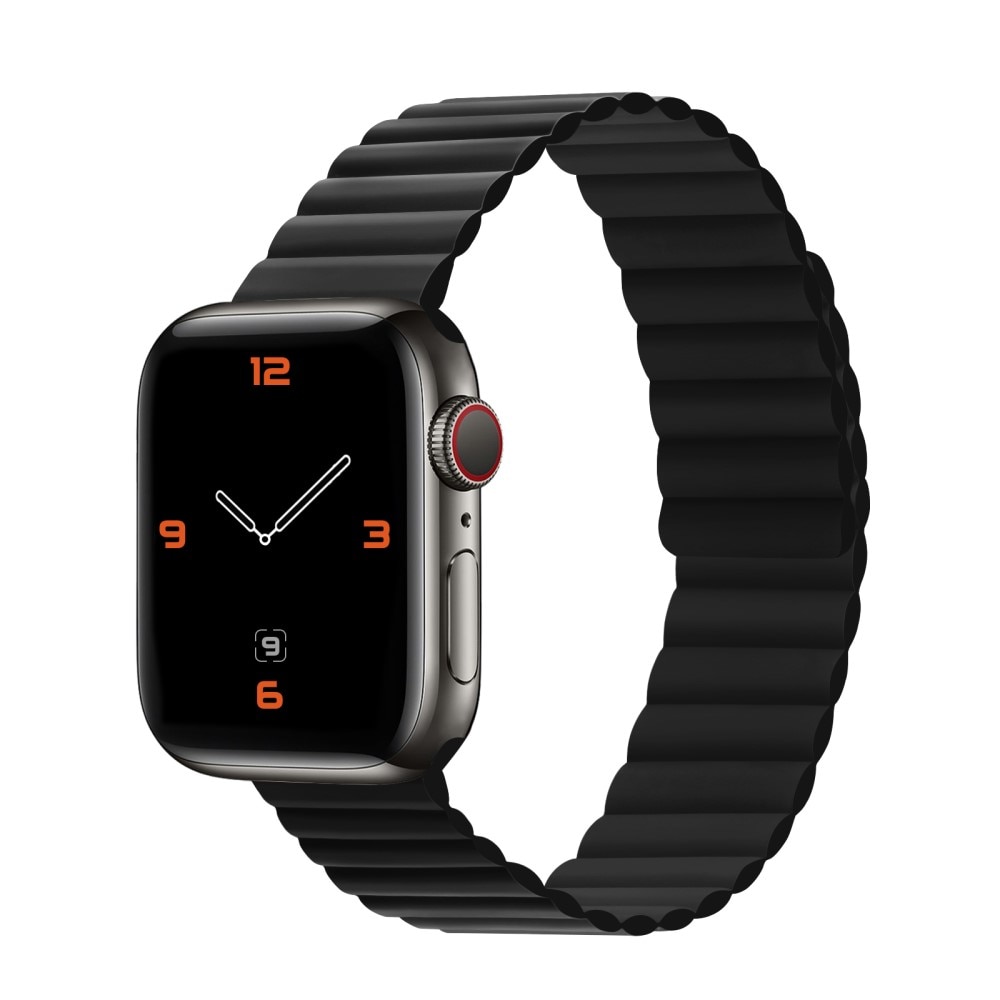 Magneettinen Silikoniranneke Apple Watch 42/44/45 mm musta