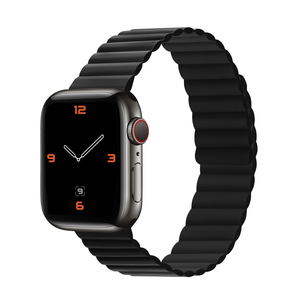 Magneettinen Silikoniranneke Apple Watch 45mm Series 9 musta