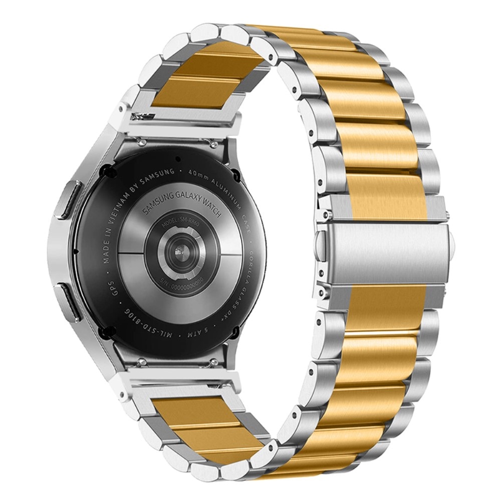 Full Fit Metalliranneke Samsung Galaxy Watch 6 40mm hopea/kulta