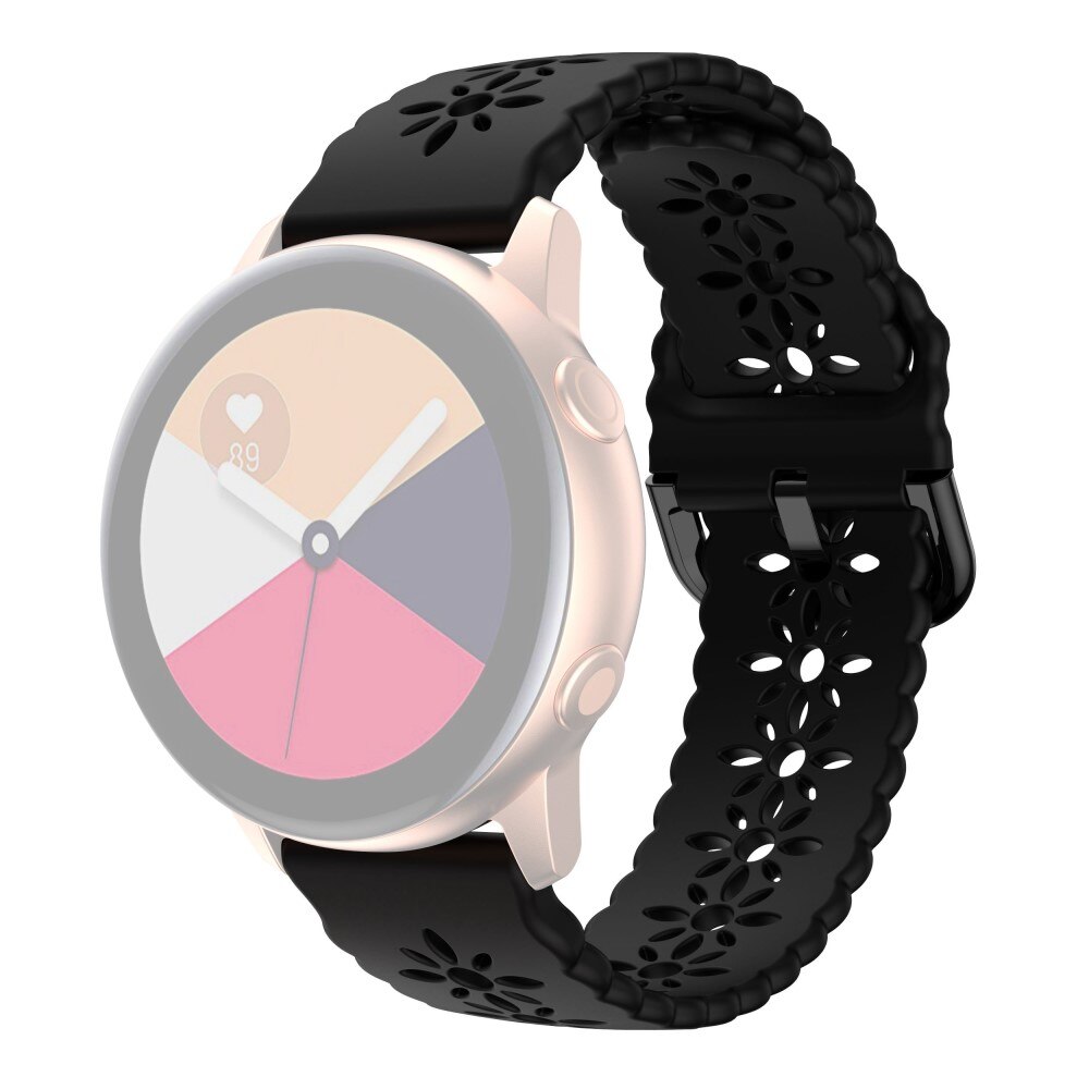 Blossom Silikoniranneke Samsung Galaxy Watch 4 44mm musta