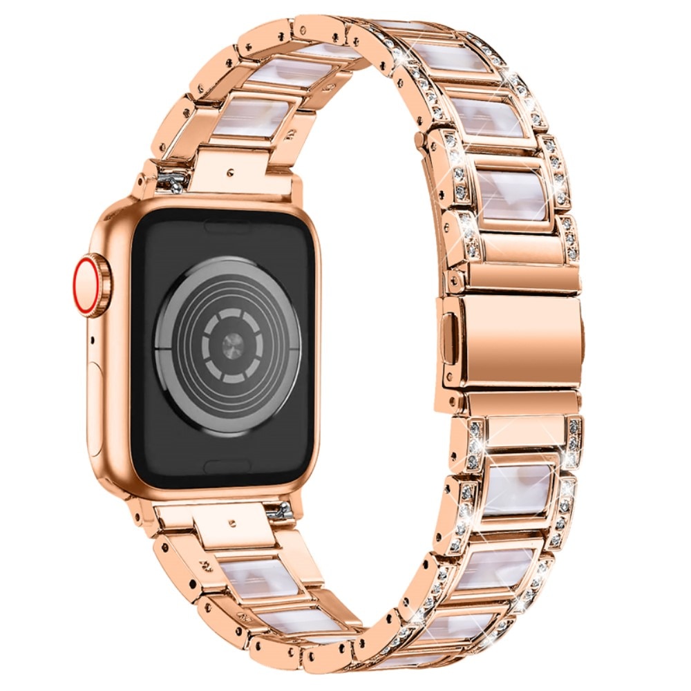 Diamond Bracelet Apple Watch 41mm Series 8 Rosegold Pearl