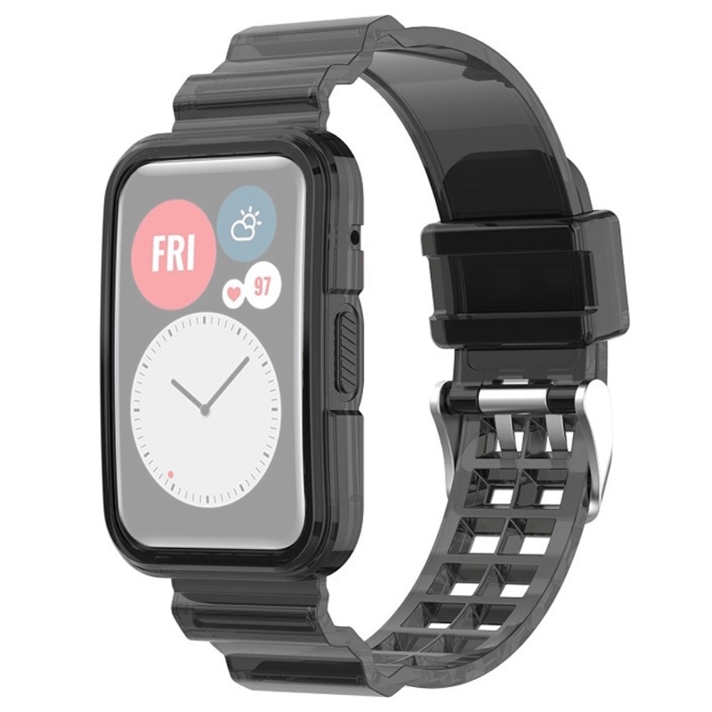 Silikoniranneke kuori Huawei Watch Fit 2 musta