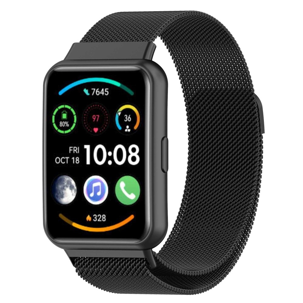 Ranneke Milanese Huawei Watch Fit 2 Musta