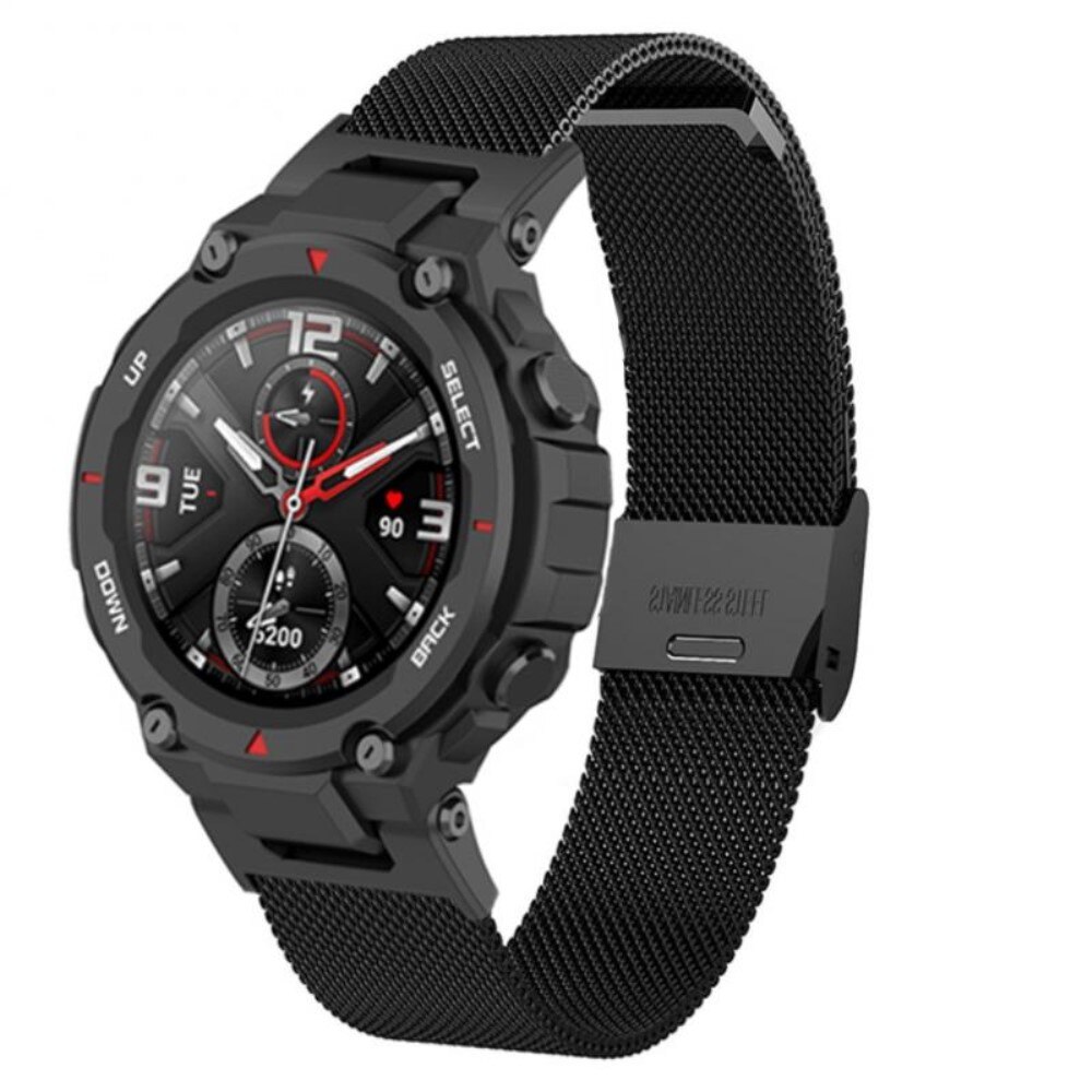 Ranneke Milanese Amazfit T-Rex/T-Rex Pro musta