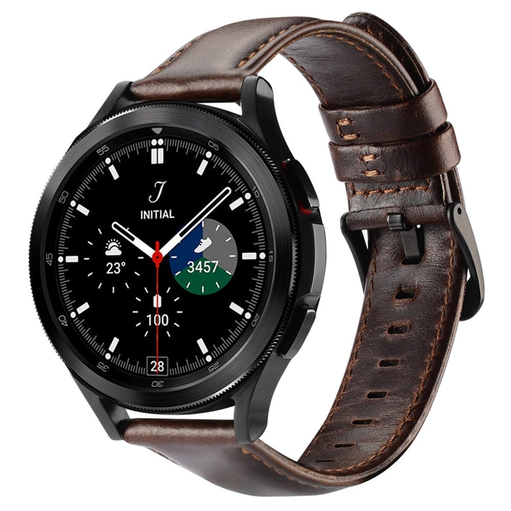 Leather Watch Band Samsung Galaxy Watch 6 44mm Brown