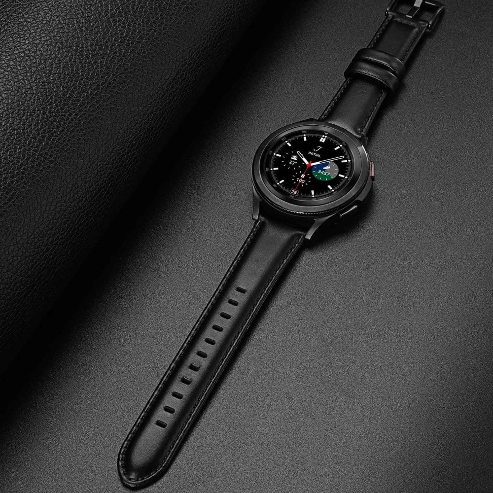 Leather Watch Band Samsung Galaxy Watch 6 Classic 47mm Black