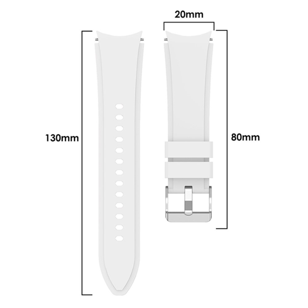 Full Fit Silikoniranneke Samsung Galaxy Watch 4 40mm valkoinen