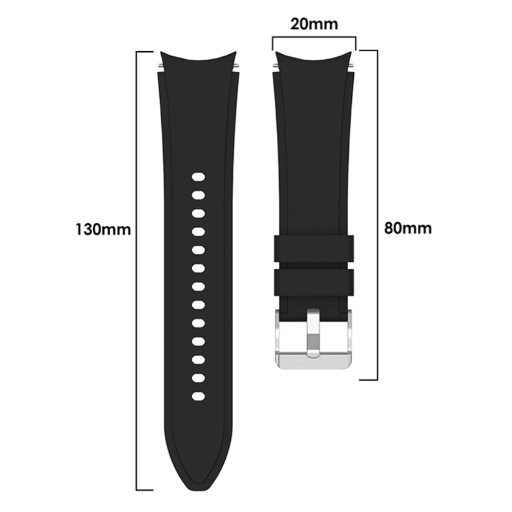 Full Fit Silikoniranneke Samsung Galaxy Watch 6 44mm musta