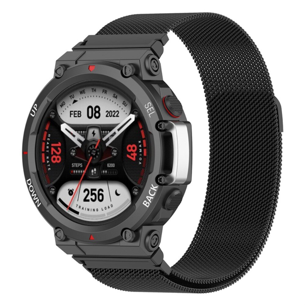 Ranneke Milanese Amazfit T-Rex 2 musta